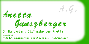 anetta gunszberger business card